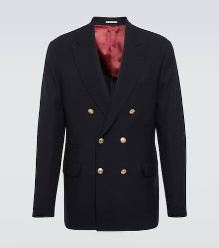 Double-breasted wool twill blazer - Brunello Cucinelli - Modalova