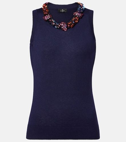 Top in seta e cashmere con decorazioni - Etro - Modalova