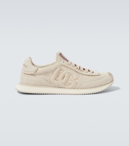 Zapatillas de lona con piel - Dolce&Gabbana - Modalova