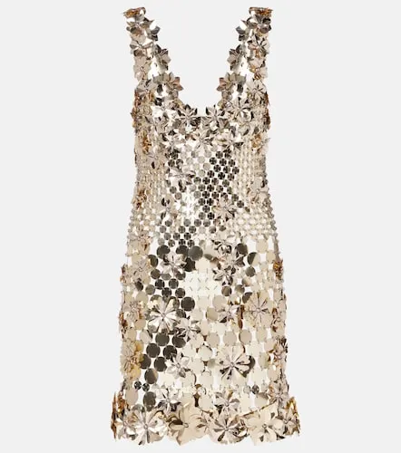 Vestido corto de malla metálica adornado - Rabanne - Modalova