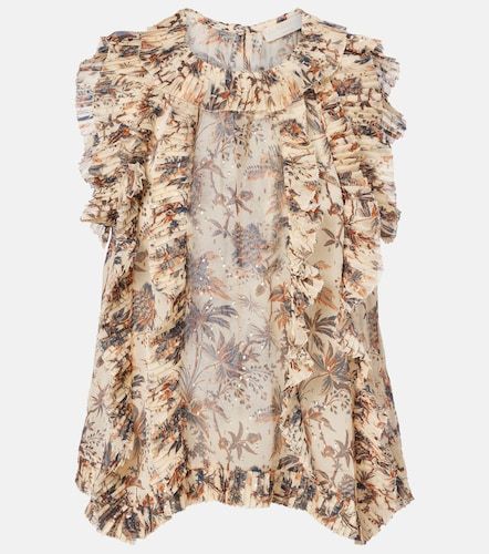 Sabra printed silk-blend chiffon top - Ulla Johnson - Modalova