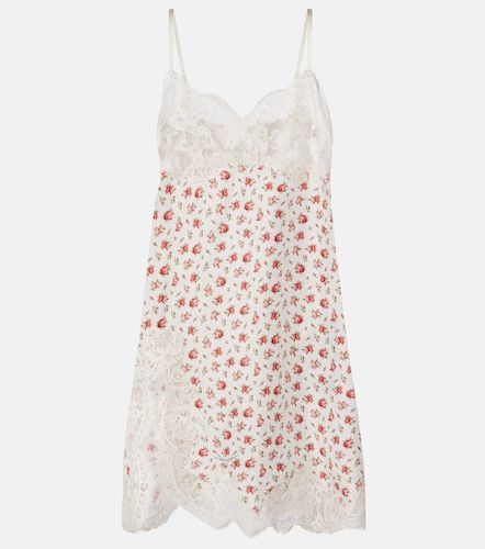 Abito sottoveste in misto seta e cotone con pizzo - Dolce&Gabbana - Modalova