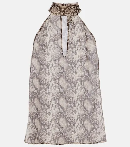 Alla snake-print halterneck silk top - Nili Lotan - Modalova