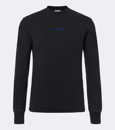 Camiseta de jersey de algodón con logo - Balenciaga - Modalova