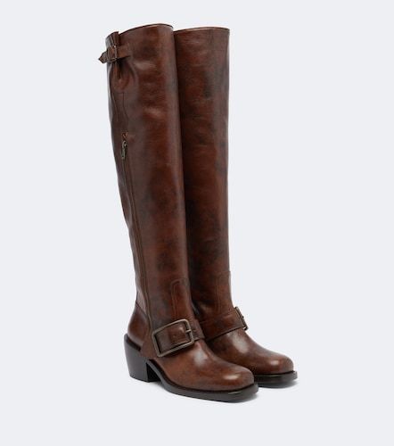 Overknee-Stiefel aus Leder - Dries Van Noten - Modalova