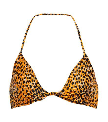 Leopard print halterneck bikini top - Ganni - Modalova