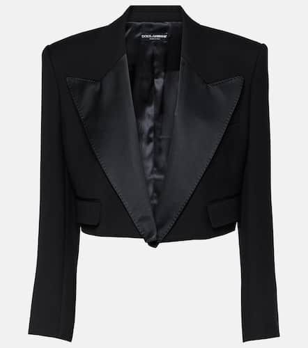 Cropped wool-blend tuxedo blazer - Dolce&Gabbana - Modalova