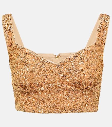 Top cropped con paillettes - Self-Portrait - Modalova
