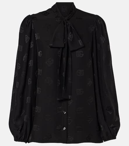 DG bow-detail silk blouse - Dolce&Gabbana - Modalova