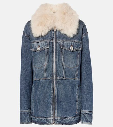 Calcina faux fur-trimmed denim jacket - Sportmax - Modalova