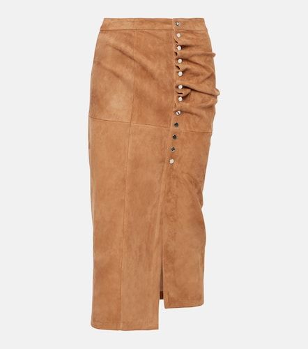 Gonna midi in suede con ruches - Rabanne - Modalova