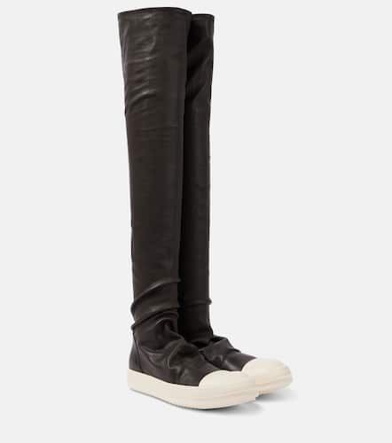 Stocking knee-high leather sneakers - Rick Owens - Modalova