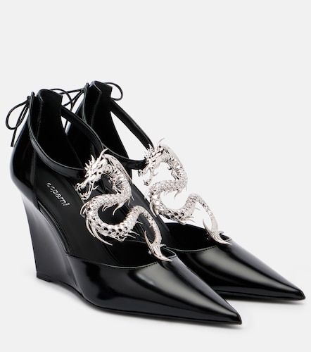 Dragon embellished leather wedge pumps - Coperni - Modalova