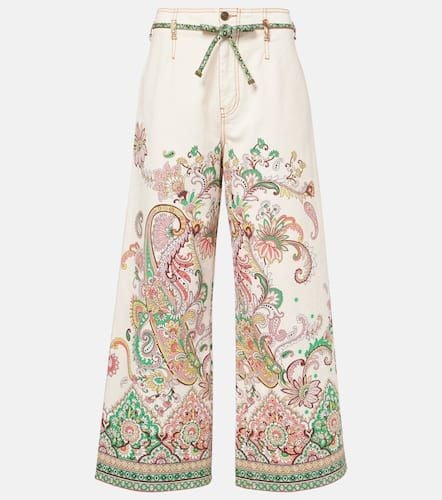 Printed cotton-blend wide-leg pants - Etro - Modalova