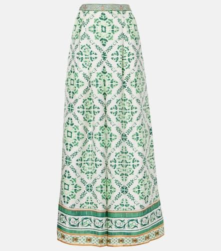 Pantalon ample imprimé en soie - Camilla - Modalova