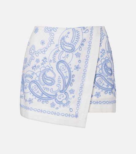 Embroidered linen and cotton skort - Self-Portrait - Modalova