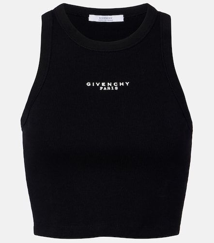 Cropped logo cotton tank top - Givenchy - Modalova