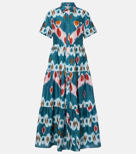 Vestido camisero de algodón estampado - Erdem - Modalova