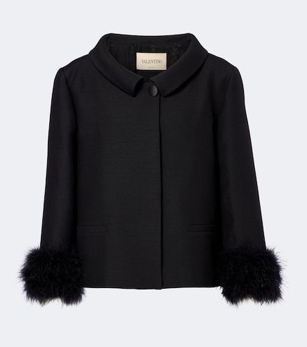 Giacca in Crepe Couture con piume - Valentino Garavani - Modalova