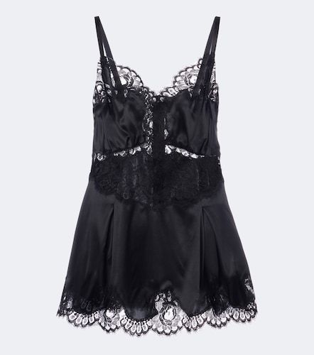 Top aus Satin mit Spitze - Dolce&Gabbana - Modalova