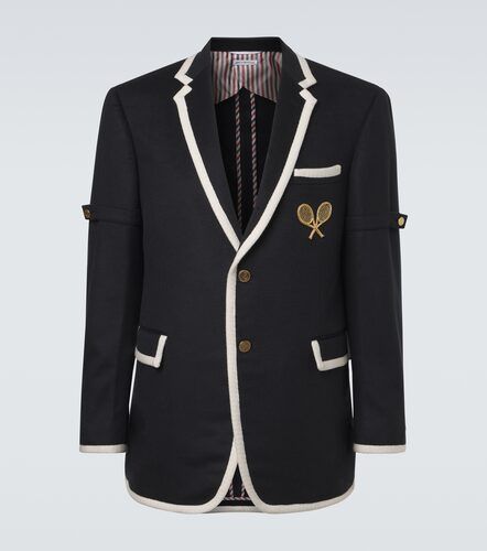 Blazer in cashmere con ricamo - Thom Browne - Modalova