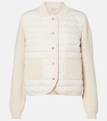 Cárdigan de algodón con paneles de plumas - Moncler - Modalova