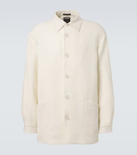 Zegna Giacca camicia in lana e lino - Zegna - Modalova