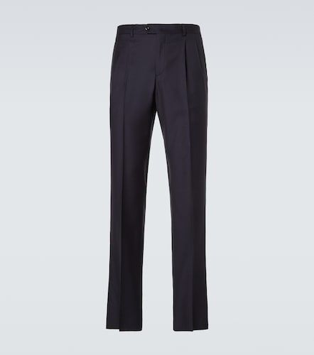 Pleated virgin wool straight pants - Rubinacci - Modalova