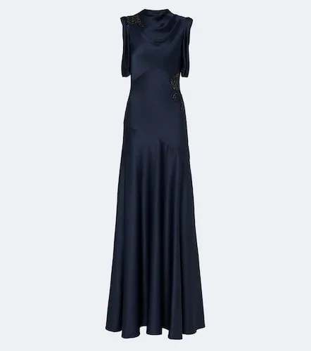 Vestido de fiesta de satén adornado - Erdem - Modalova