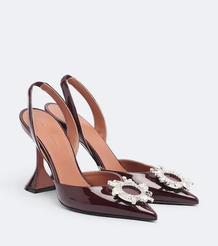 Begum patent leather slingback pumps - Amina Muaddi - Modalova