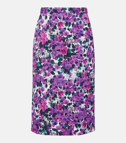 Falda midi floral con efecto cocodrilo - Dries Van Noten - Modalova