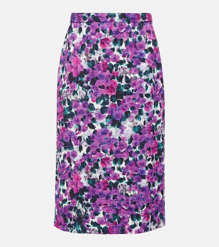 Floral croc-effect midi skirt - Dries Van Noten - Modalova