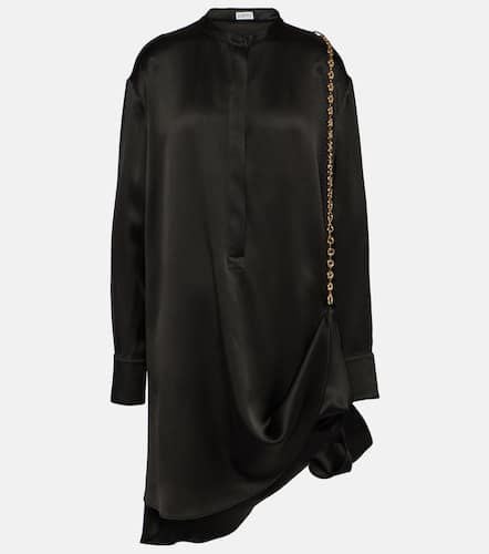 Chain-detail silk satin shirt dress - Loewe - Modalova