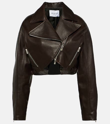 AlaÃ¯a Cropped leather biker jacket - Alaia - Modalova