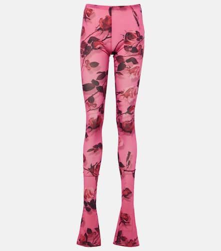 Semi-sheer printed leggings - Blumarine - Modalova