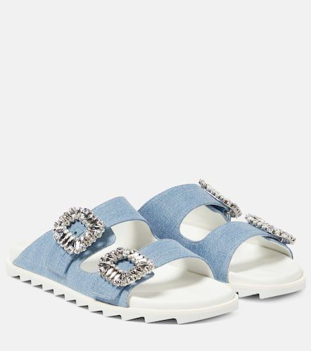 Sandali Slidy Viv" in denim con cristalli - Roger Vivier - Modalova