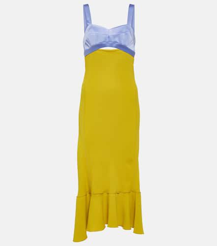 Paneled satin and cady midi dress - Victoria Beckham - Modalova