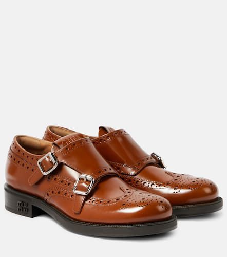 X Churchâs Double Monk leather brogues shoes - Miu Miu - Modalova