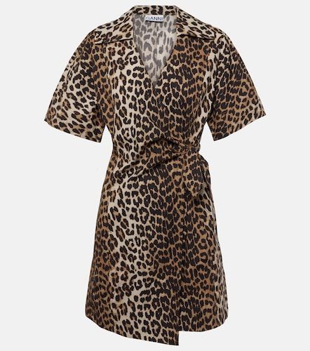 Vestido envolvente de algodón estampado - Ganni - Modalova