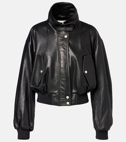 Briar leather bomber jacket - Nour Hammour - Modalova