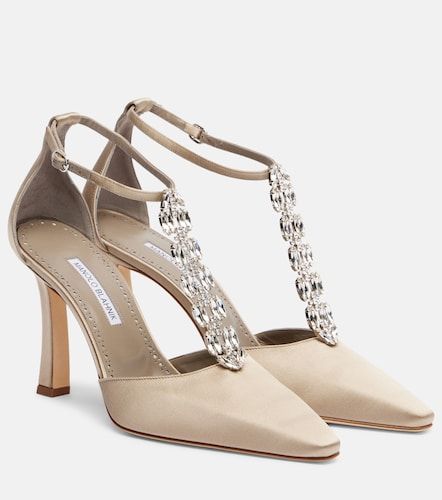 Molara embellished satin pumps - Manolo Blahnik - Modalova