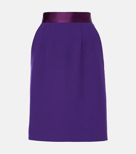 High-rise wool-blend crepe pencil skirt - Dolce&Gabbana - Modalova