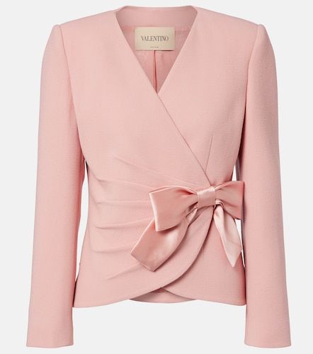 Bow-detail virgin wool crepe jacket - Valentino Garavani - Modalova