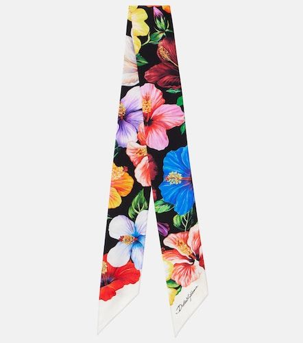 Floral silk twill scarf - Dolce&Gabbana - Modalova