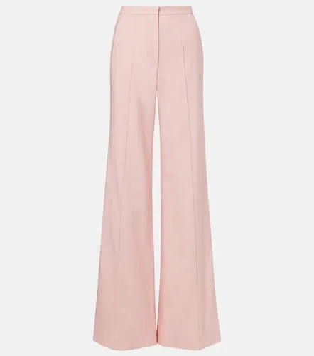 Pleated wool-blend wide-leg pants - Costarellos - Modalova
