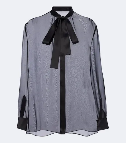 Sheer tie-neck silk chiffon blouse - Dolce&Gabbana - Modalova