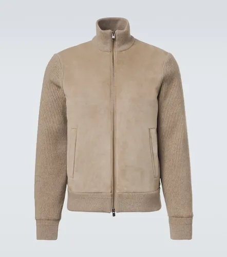 Cashmere and suede bomber jacket - Agnona - Modalova