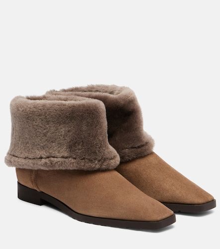 Shearling-lined suede ankle boots - Toteme - Modalova