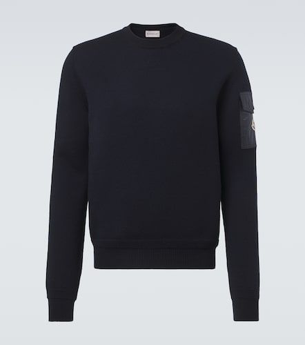 Pullover in lana vergine con logo - Moncler - Modalova