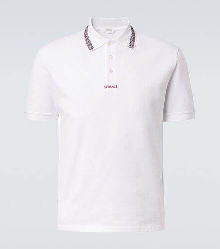 Polo Greca de piqué de algodón - Versace - Modalova